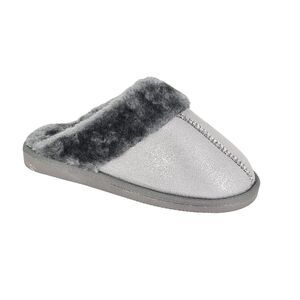 Sleepers Womens/Ladies Juliet Sparkle Slippers / Silver